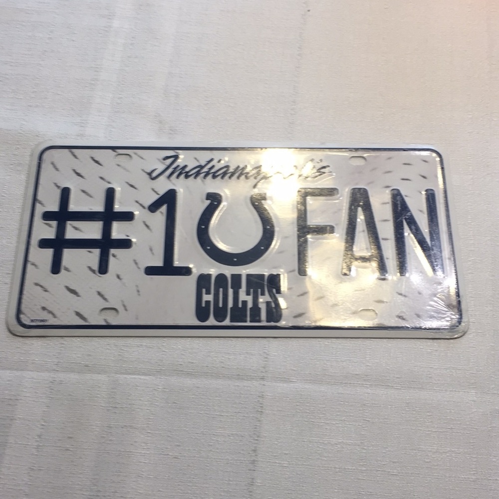 Indianapolis colts metal License plate tag